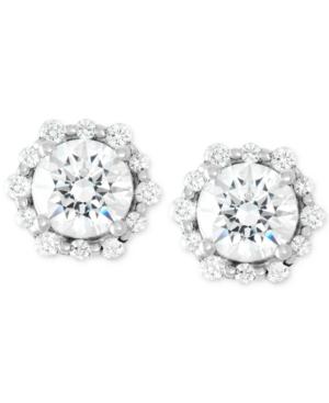 Diamond Cluster Stud Earrings (1-1/2 Ct. T.w.) In 14k White Gold