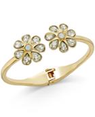 Charter Club Gold-toned Crystal Flower Hinged Bangle Bracelet, Only At Macy's