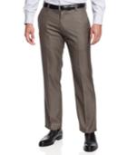 Kenneth Cole Reaction Slim-fit Taupe Sharkskin Dress Pants