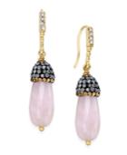 Paul & Pitu Naturally 14k Gold-plated Stone And Rhinestone Drop Earrings