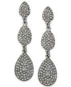 I.n.c. Silver-tone Pave Triple Drop Earrings, Created For Macy's