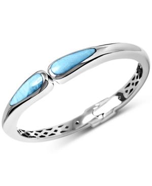 Marahlago Larimar Polished Bangle Bracelet In Sterling Silver