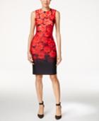 Calvin Klein Floral-print Scuba Sheath Dress