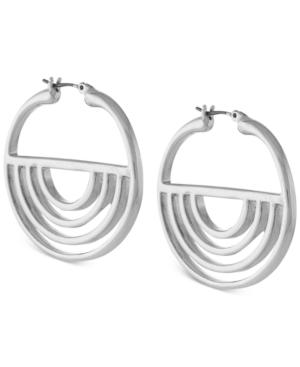 Bcbgeneration Silver-tone Half-moon Cut-out Hoop Earrings