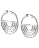 Bcbgeneration Silver-tone Half-moon Cut-out Hoop Earrings
