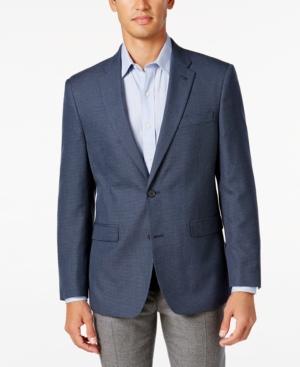 Tommy Hilfiger Men's Slim-fit Navy Micro-check Sport Coat