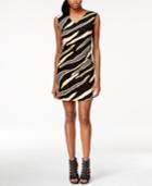 Bar Iii Zebra-print Sheath Dress, Only At Macy's