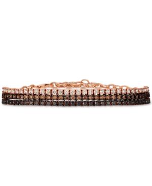 Le Vian Chocolate Layer Cake Blackberry Diamonds, Chocolate Diamonds & Nude Diamonds Bracelet (3 Ct. T.w.) In 14k Rose Gold