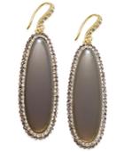 Inc International Concepts Gold-tone Gray Stone And Crystal Oval Drop Earrings, Only At Macy's