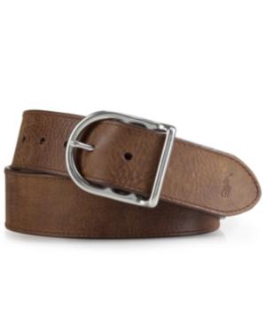 Polo Ralph Lauren Accessories, Distressed Leather Centerbar Buckle Belt