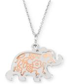Betsey Johnson Silver-tone Elephant Pendant Necklace