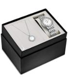 Bulova Women's Stainless Steel Bracelet Watch 32mm Gift Set