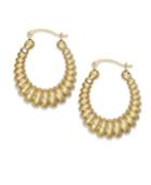 Signature Gold 14k Gold Earrings, Diamond Accent Shrimp Hoop Earrings