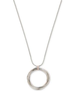 Kenneth Cole New York Two-tone Pave Triple-ring Circular Pendant Necklace