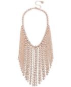Bcbg Hematite-tone Crystal & Chain Fringe Statement Necklace, 16 + 3 Extender