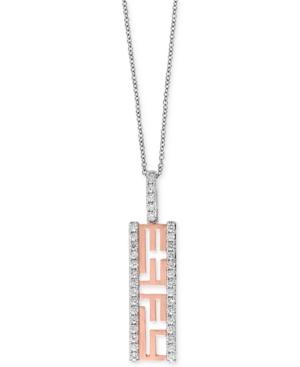 Pave Rose By Effy Diamond Two-tone Pendant Necklace (5/8 Ct. T.w.) In 14k Gold