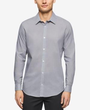 Calvin Klein Men's Slim-fit Geometric-print Long-sleeve Shirt