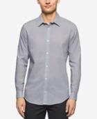 Calvin Klein Men's Slim-fit Geometric-print Long-sleeve Shirt