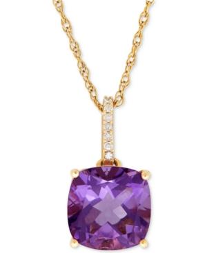 Amethyst (3-3/4 Ct. T.w.) And Diamond Accent Pendant Necklace In 14k Gold