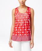 Charter Club Embroidered Tank Top, Only At Macy's