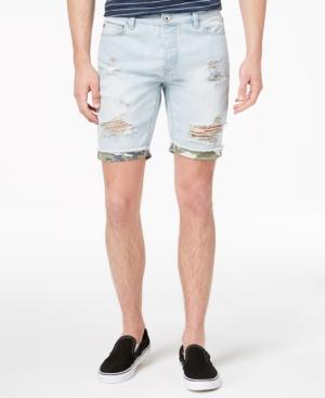 American Rag Men's Light Wash Camo Denim Shorts, Created For Macy's