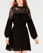 American Rag Juniors' Illusion-lace Peasant Dress, Created For Macy's