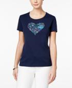 Karen Scott Seashell Heart Graphic T-shirt, Only At Macy's
