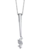 Sirena Energy Diamond Linear Pendant Necklace (1/8 Ct. T.w.) In 14k White Gold