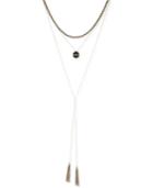 Guess Two-tone Jet Stone Multi-layer Lariat Necklace, 12 + 2 Extender