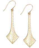 Embossed Arrowhead Earrings In 14k Gold
