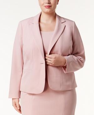 Kasper Plus Size One-button Twill Jacket