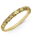 Smoky Quartz Floral Openwork Bangle Bracelet (5/8 Ct. T.w.) In 14k Gold-plated Sterling Silver