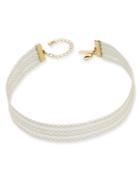 Inc International Concepts Gold-tone Cream Lattice Lace Choker Necklace, Only At Macy's