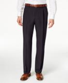 Haggar Classic-fit Eclo Stria Double Pleated Dress Pants