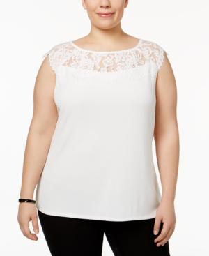 Kasper Plus Size Illusion Top