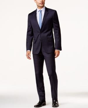 Boss Hugo Boss Blue Plaid Classic-fit Suit