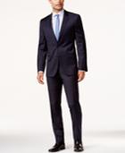 Boss Hugo Boss Blue Plaid Classic-fit Suit