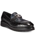 Roberto Cavalli Print Leather Bit Loafers Men's Shoes