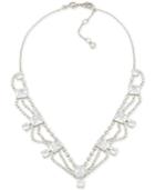 Carolee Silver-tone Cubic Zirconia Statement Necklace