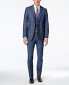 Calvin Klein X-fit Blue Twill Extra Slim-fit Vested Suit