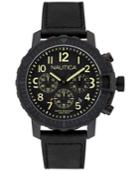 Nautica Men's Black Leather Strap Watch *mm Nad21006g