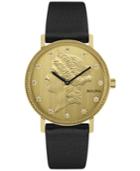 Bulova Men's Commemorative 140th Anniversary Edition Diamond Accent Black Leather Strap Watch 39mm 97d105