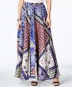 Cable & Gauge Printed A-line Maxi Skirt