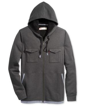 Levi's Men's Pax Textured Hooded Sweatshirt With Faux-sherpa Lining