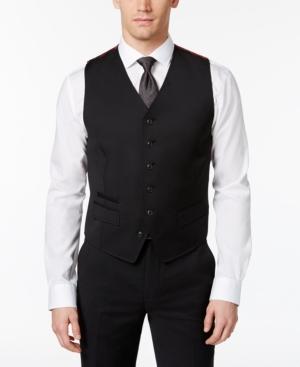Ben Sherman Men's Slim-fit Black Solid Suit Vest