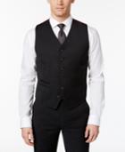 Ben Sherman Men's Slim-fit Black Solid Suit Vest