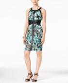 Thalia Sodi Faux-leather Trim Sheath Dress, Only At Macy's
