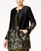 Alfani Floral-print Scuba Swing Jacket, Created For Macy's