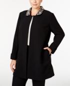 Tahari Asl Plus Size Embellished Long Blazer