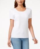 Karen Scott Petite Scoop-neck T-shirt, Only At Macy's
